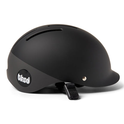 Black Thousand helmet with a visible brand logo on a white background